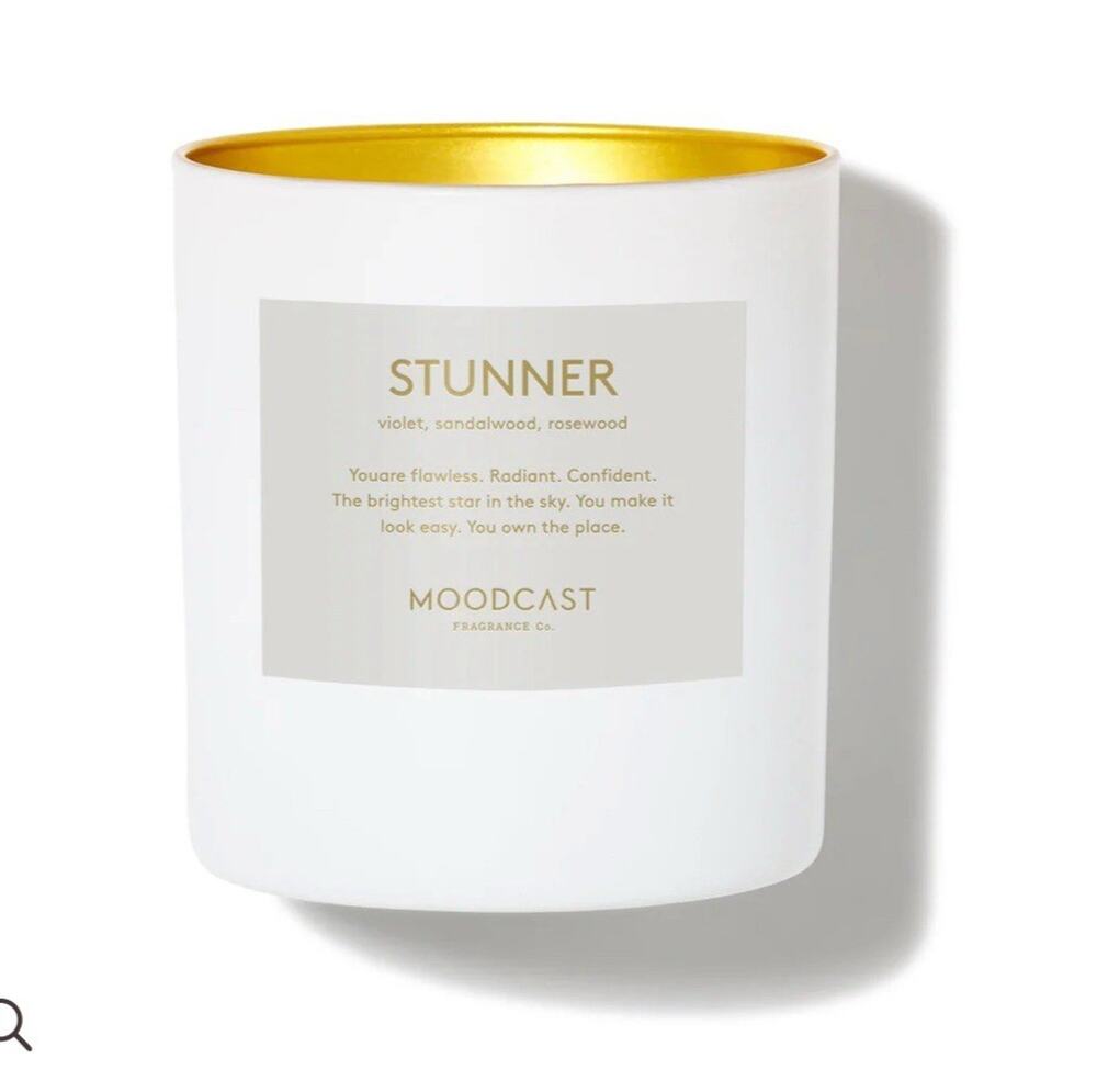 Moodcast Stunner Candle 8 Oz. Sandalwood Violet Rosewood Coconut Wax NEW